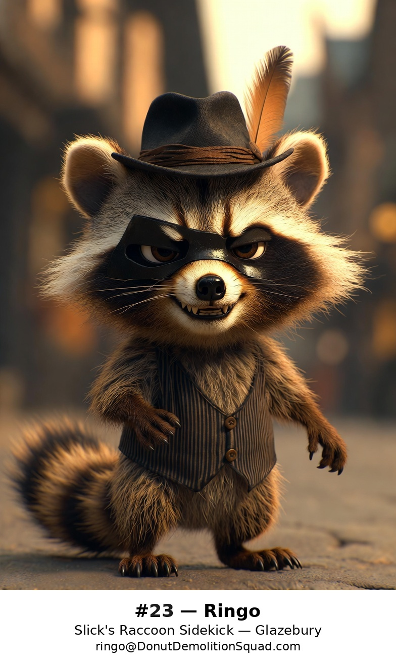 Ringo, the raccoon lookout